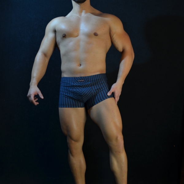 Боксерки Gladiator памук/ликра - тъмно синьо едро райе