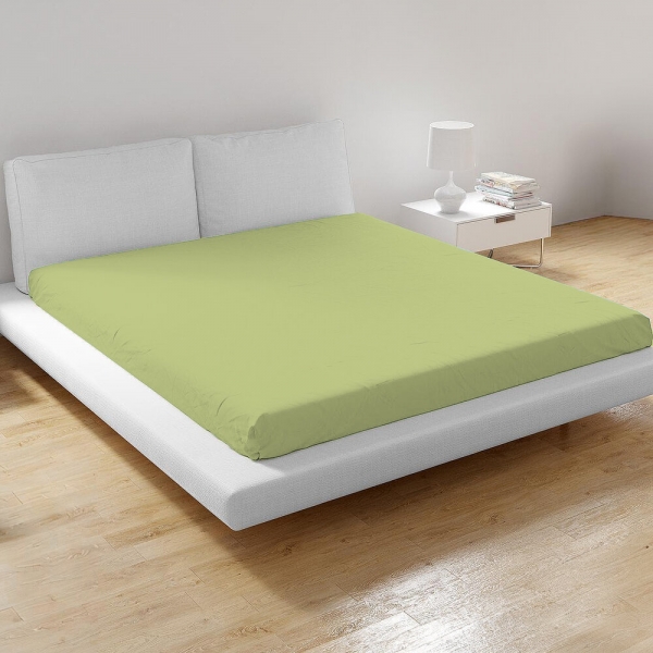 Долен чаршаф ранфорс зелен