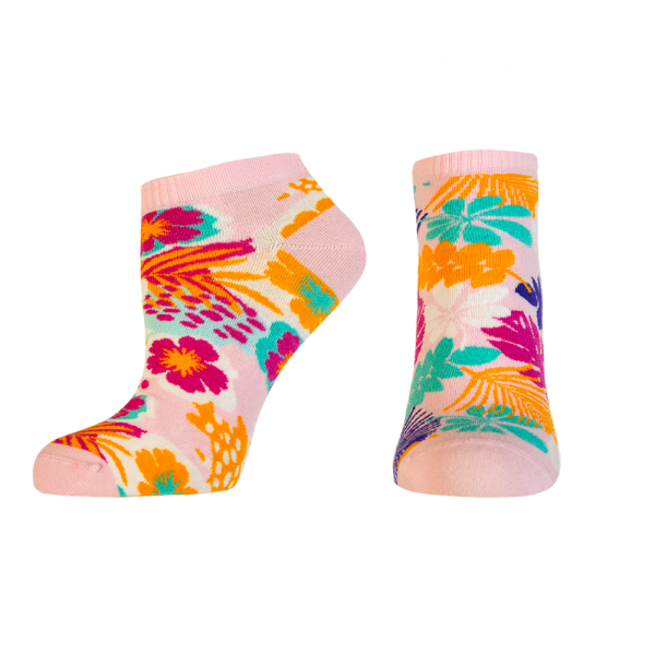 Дизайнерски къси чорапи от органичен бамбук &ndash; розови цветя